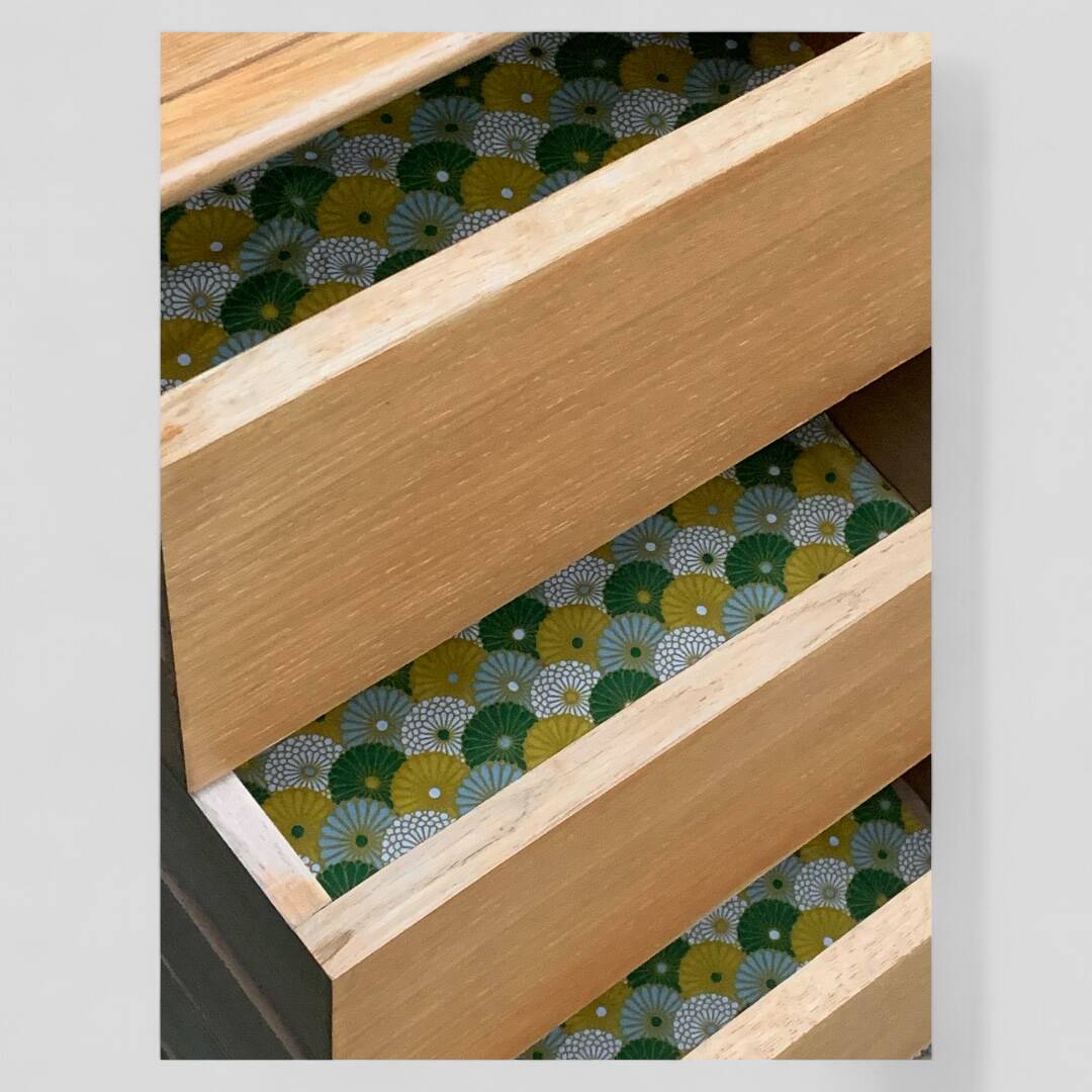 Vintage chest of drawers with compass legs, light oak, 1960s