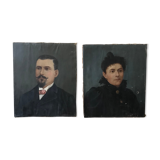 Oil portraits on canvas 19th century