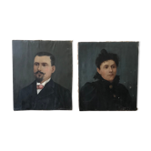 Oil portraits on canvas 19th century