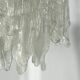Mazzega Ice glass, pair of vintage murano chandeliers from 70s
