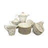 Service à thé ou café en porcelaine blanche et or Limoges France "Ulim" complet 12 pièces