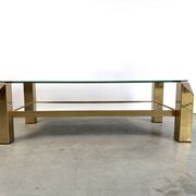 Table basse vintage en plaqué or 23 carats par Belgochrom, années 1970