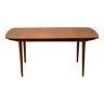 Extendable teak table with two central extensions from the 60s
