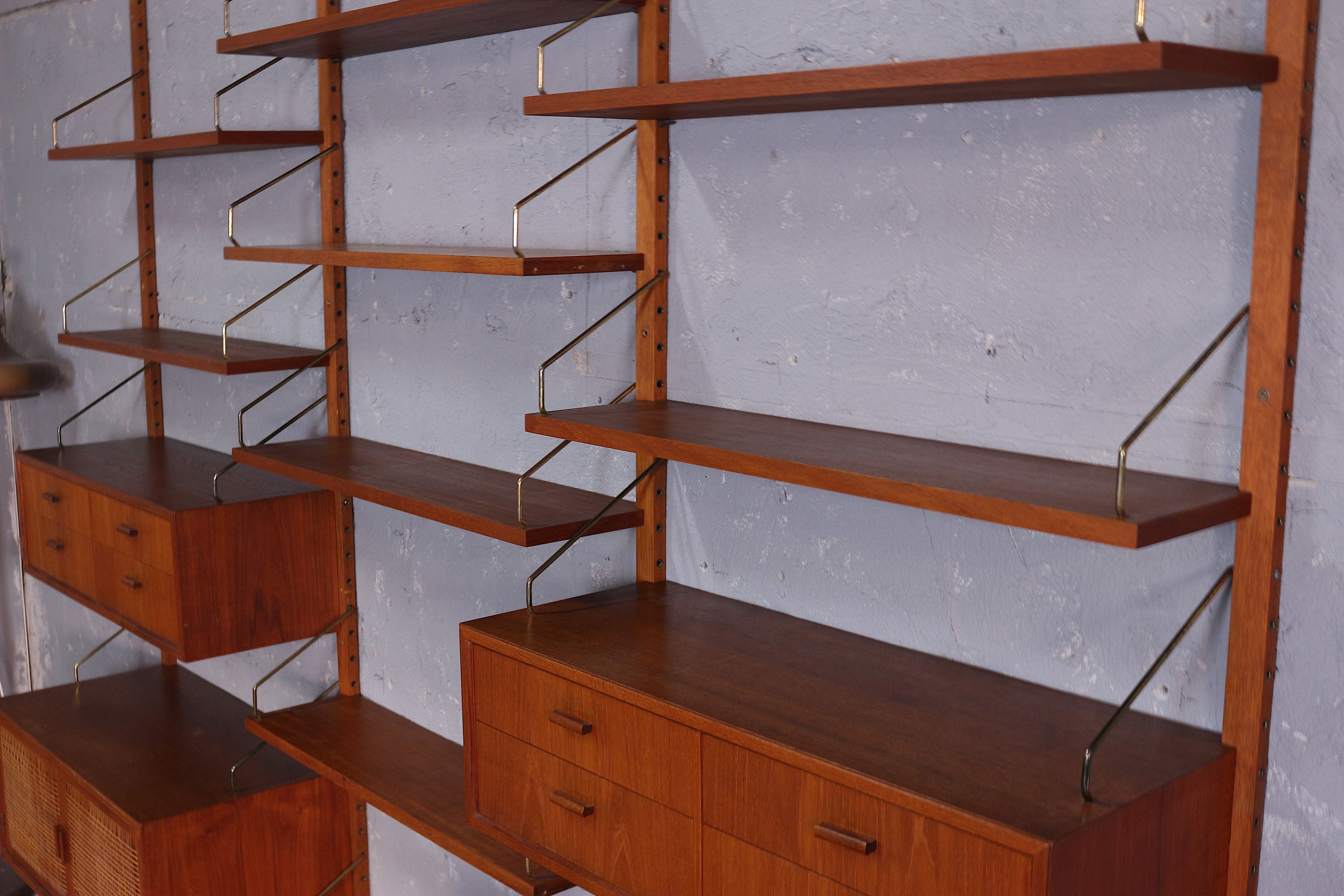 Mid century teak wall unit by Gustav Bahus, Norway 1960's
