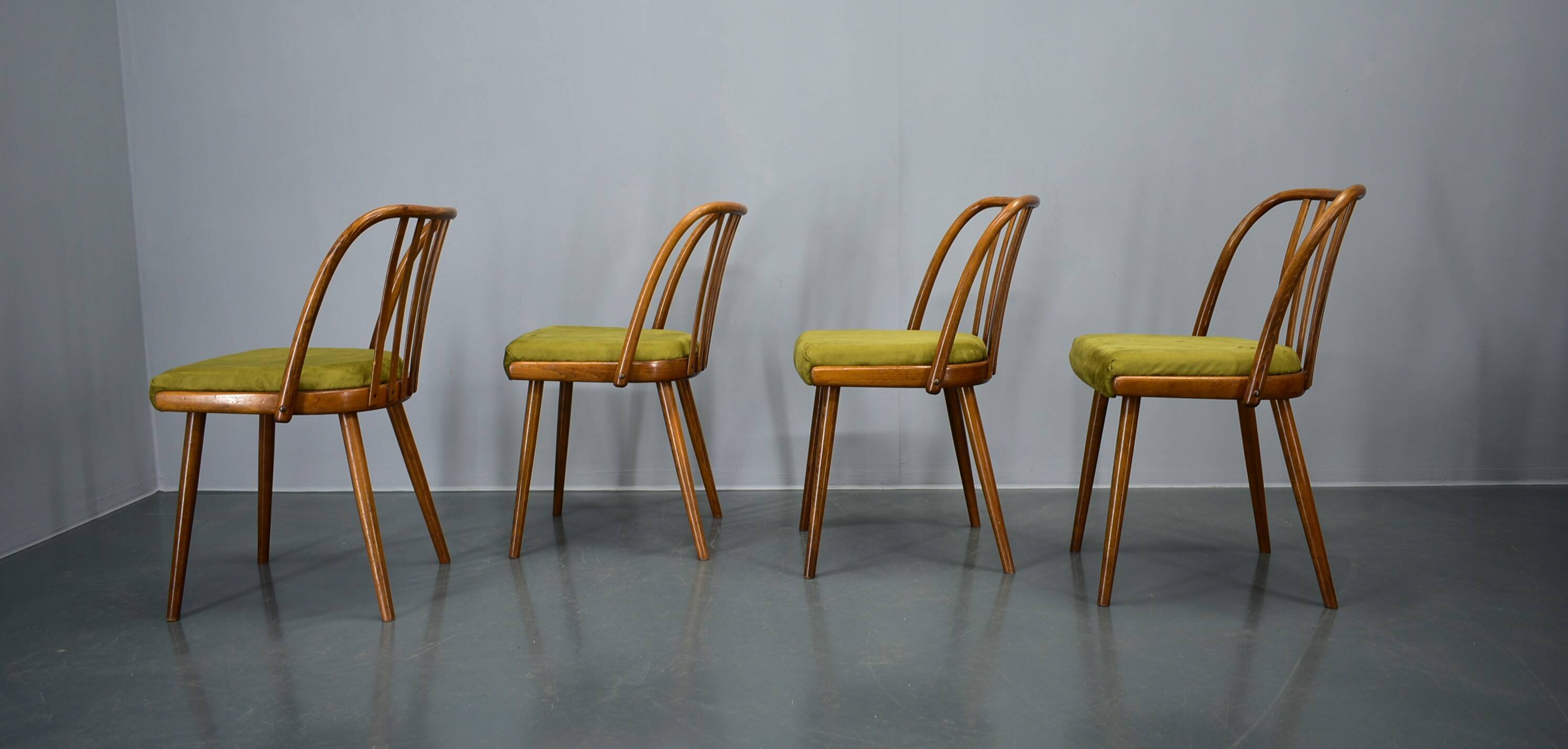 1960s Antonin Suman beech dining chairs, set of 4