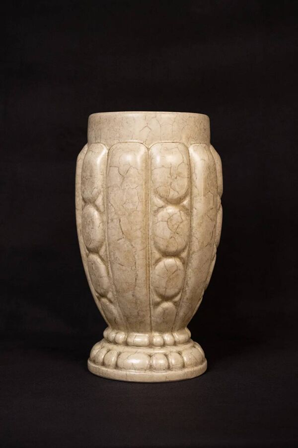 Vase céramique Art Déco par les frères Pierre et Joseph Mougin – ivoire