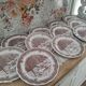 Set of 12 Swiss Landscape HE dinner plates with brown winter decor