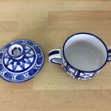 Bonbonnière sucrier Robert Picault, blue ceramic