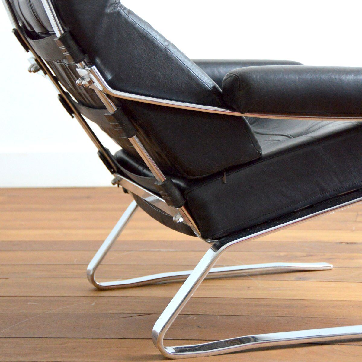 Leather lounge armchair by Reinhold Adolf for horn, 1960s