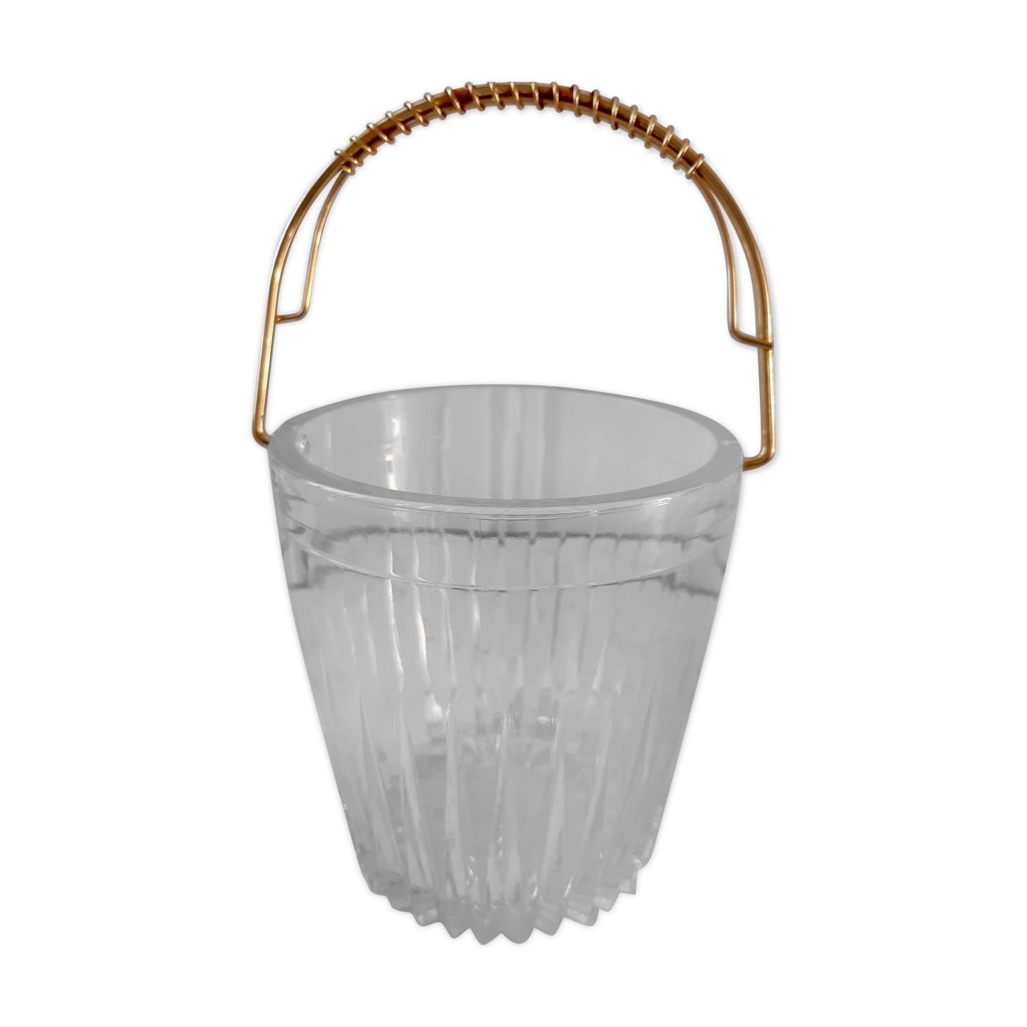Glass and golden glass bucket 70s