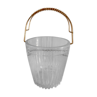 Glass and golden glass bucket 70s