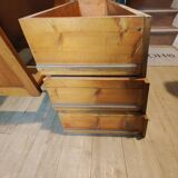 Vintage 1950 oak chest of drawers with pyramidal drawers