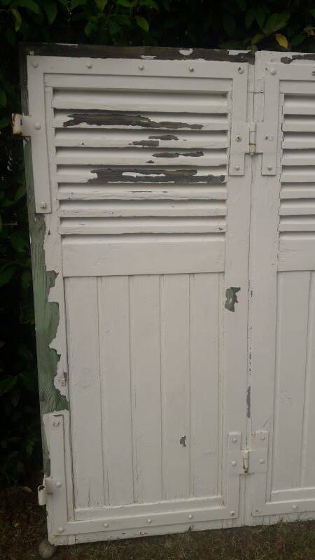 Shutters 4 leaves H148xW245cm (2) antique oak louvres pair 2