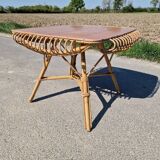 Vintage rattan coffee table