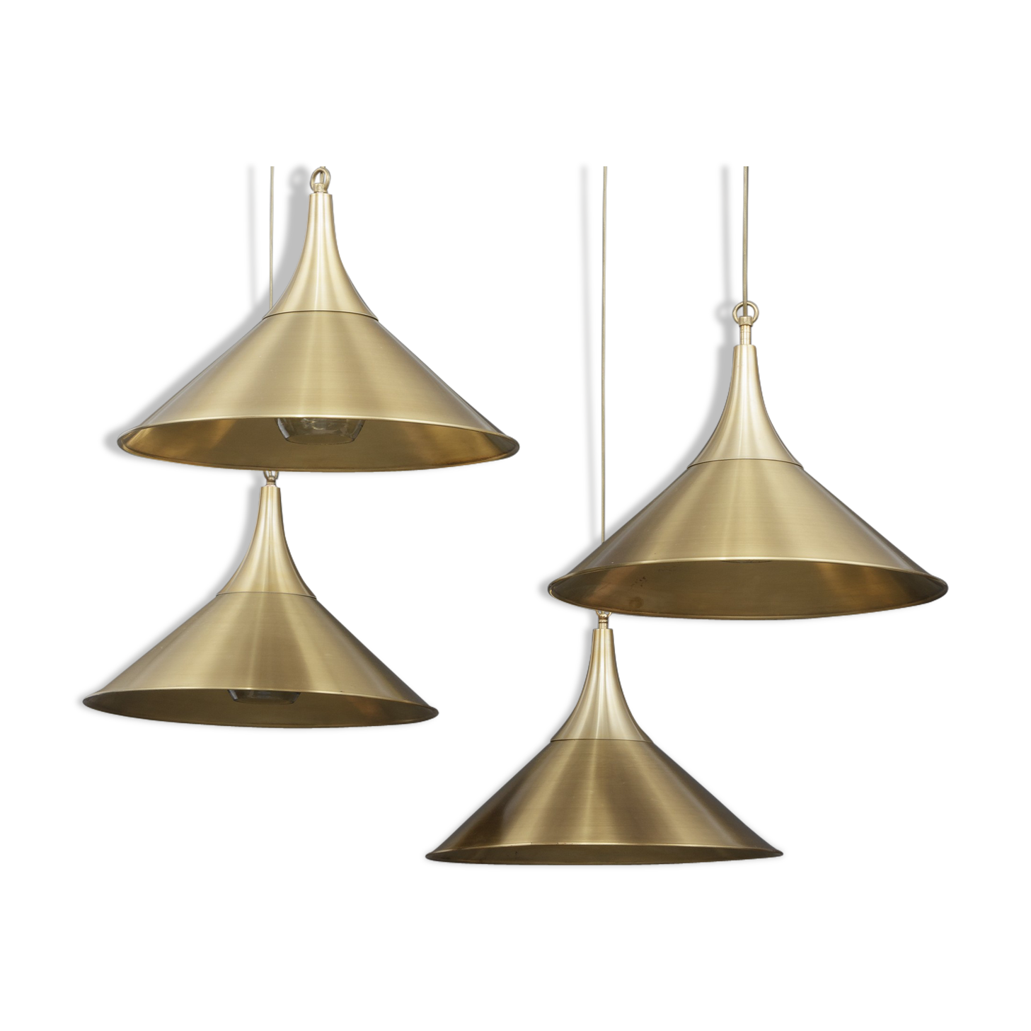 Set of four vintage brass lamps