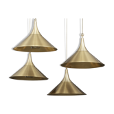 Set of four vintage brass lamps