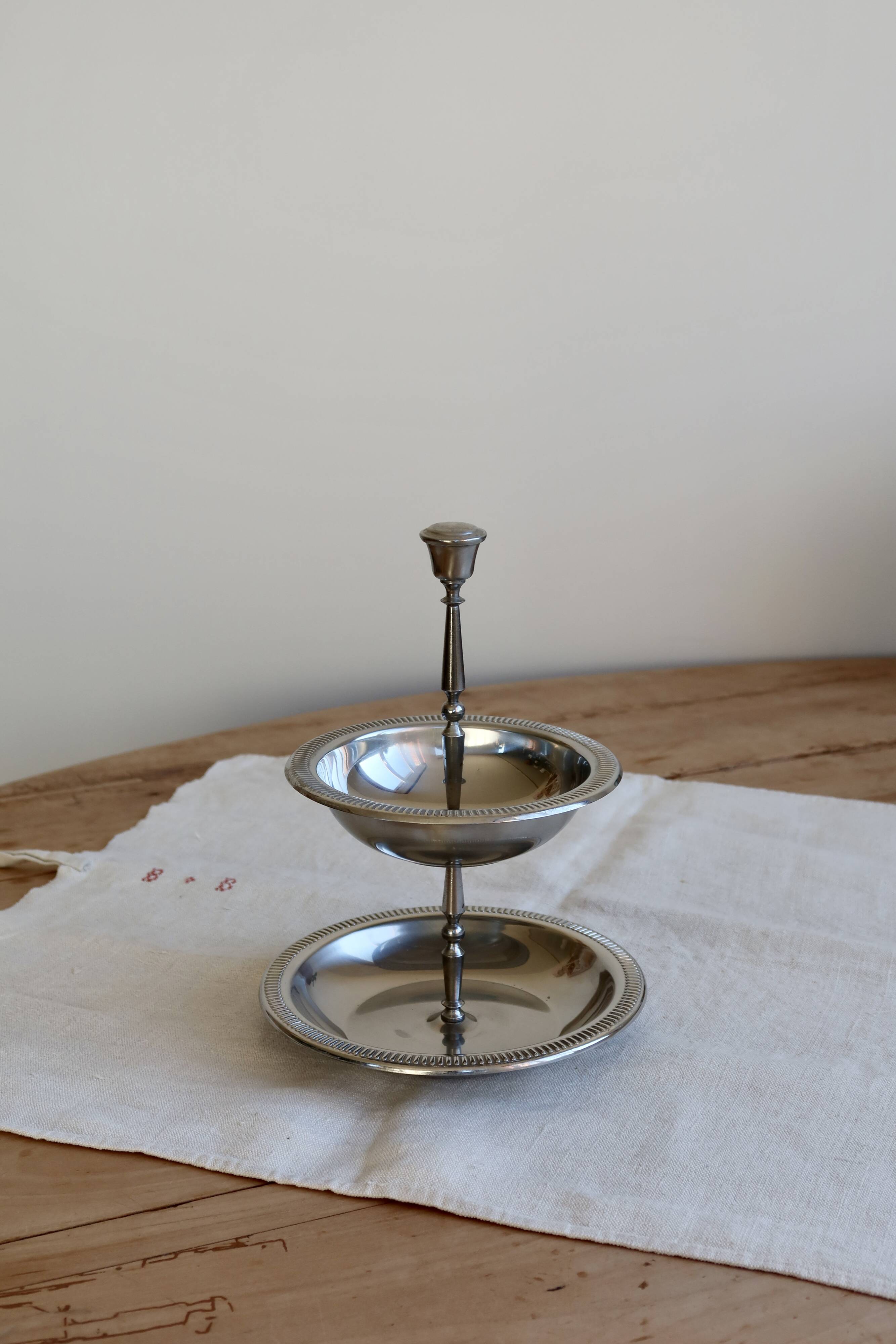 Vintage 2-tier silver-plated display stand - Dessert server