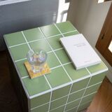 Cube-Side table-Bedside table-Tile-Ceramic-Green-Glossy