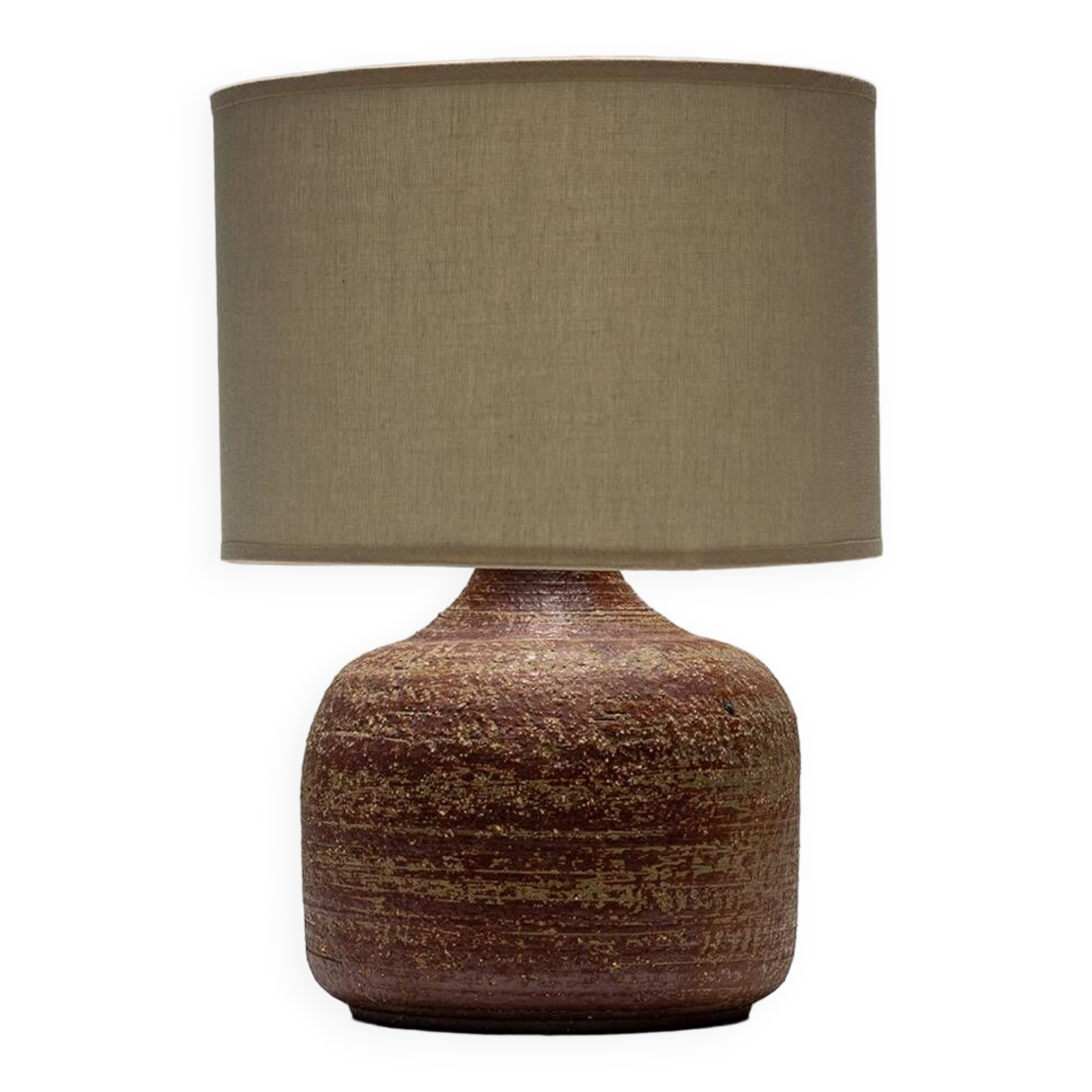 Glazed terracotta table lamp, circa 1965