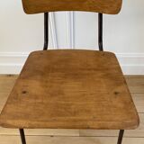Industrial chair, vintage school chair, wood and metal
