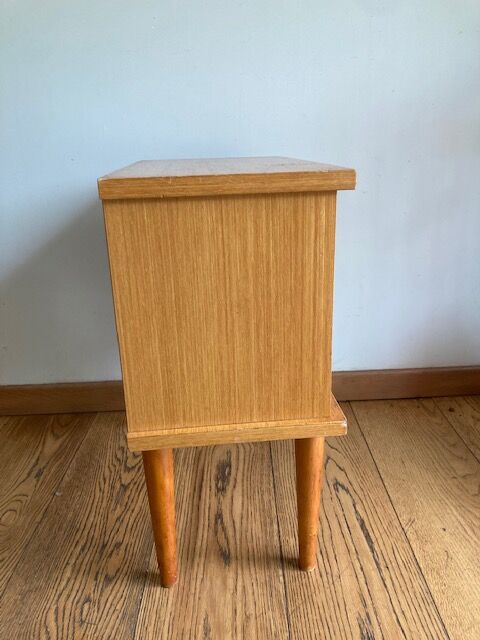 Vintage bedside table pencil feet