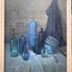 still life with bottles and pans