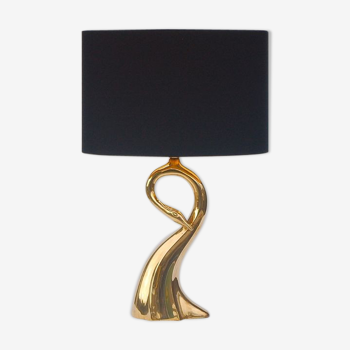 Massive brass lamp in the shape of a swan