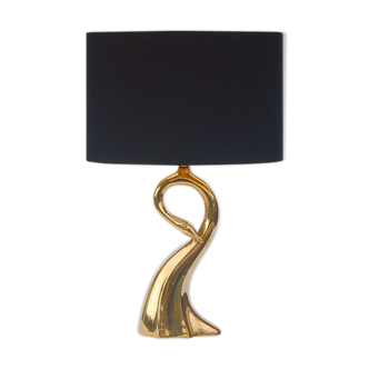 Massive brass lamp in the shape of a swan