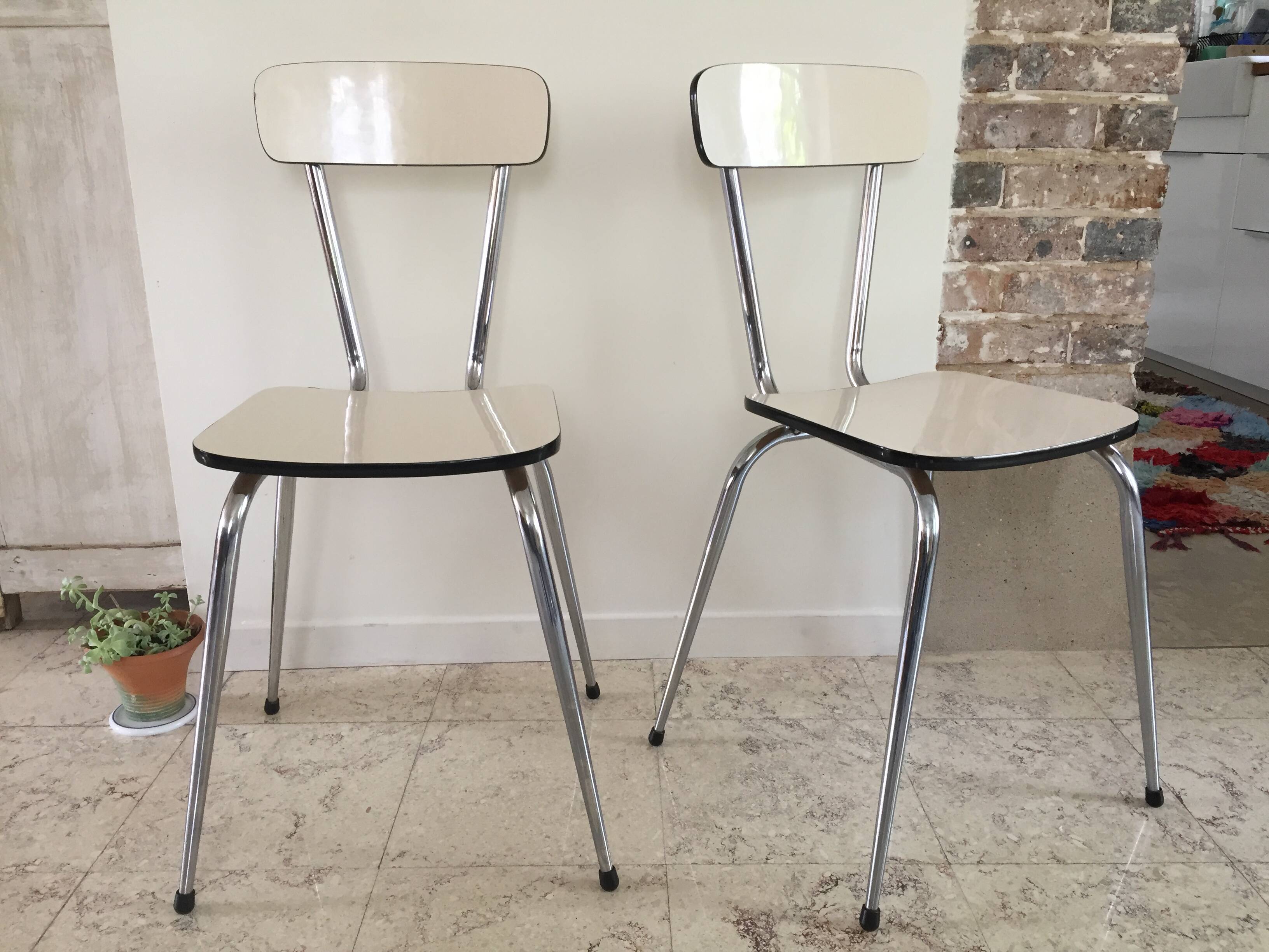 Pair of vintage formica chairs