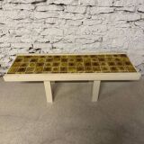 Table basse en bois et céramique vintage