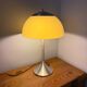 Space age mid-century mushroom lamp in brushed aluminium.