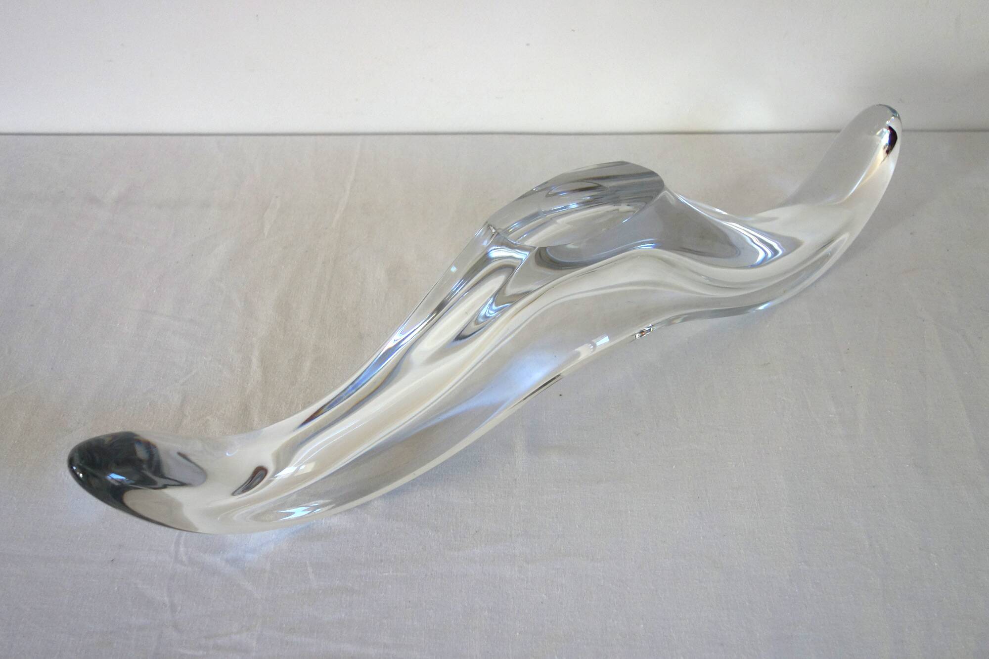 Baccarat crystal elongated bowl 1950