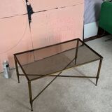 Table basse en laiton et verre
