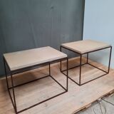 Iron and cement coffee tables pair
