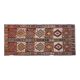 1970s Vintage Turkish Oushak Handmade Wool Cotton Brown Runner Rug 135x300