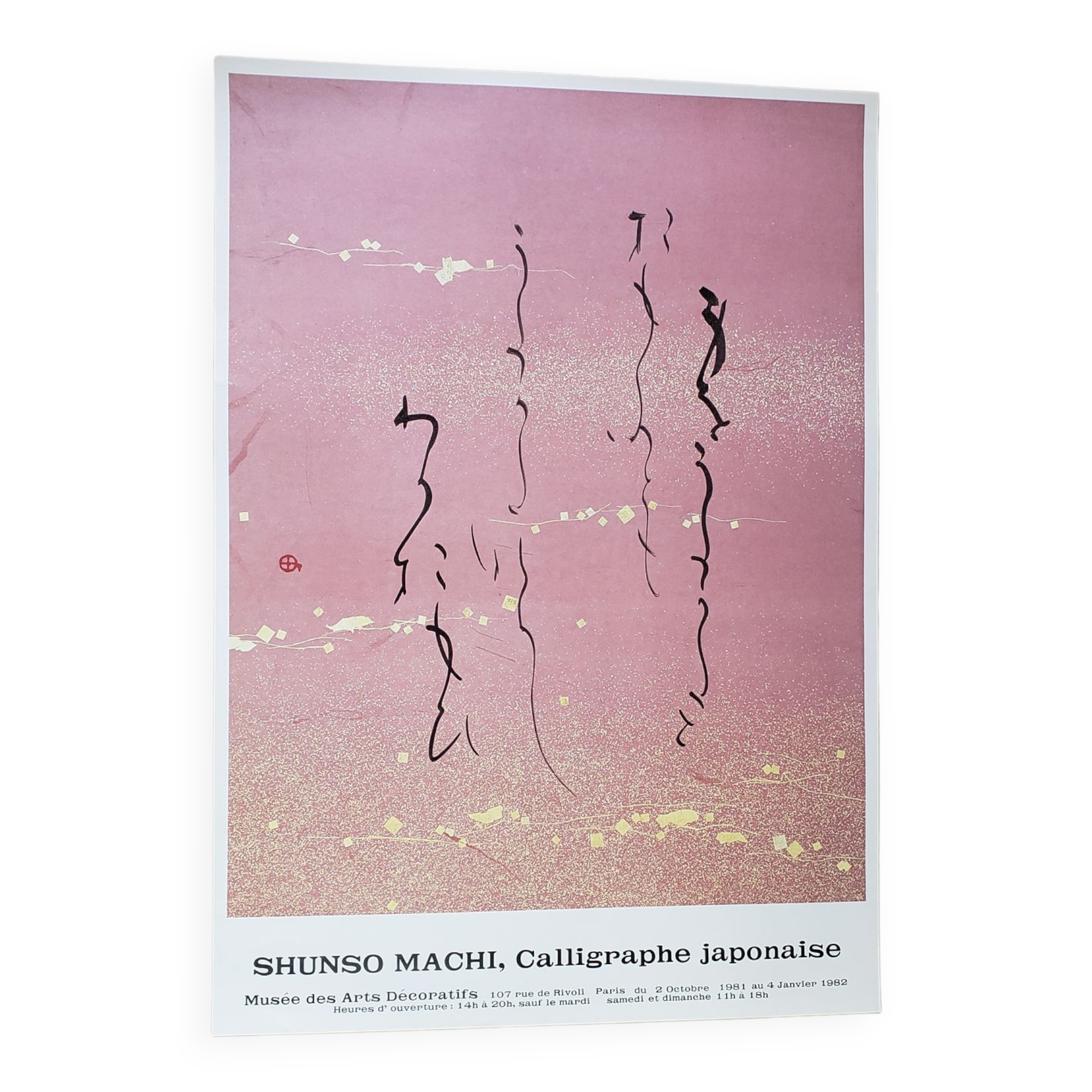 Vintage exhibition poster shunsho machi japanese calligraphy 1981