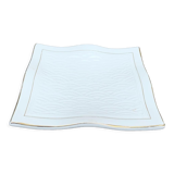 6 white glazed ceramic plates vague design and contemporary patterns