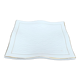 6 assiettes en céramique émaillée blanche motifs vagues design et contemporaine