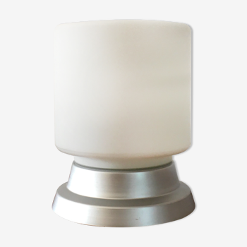 Ceiling lamp in opaline and aluminum