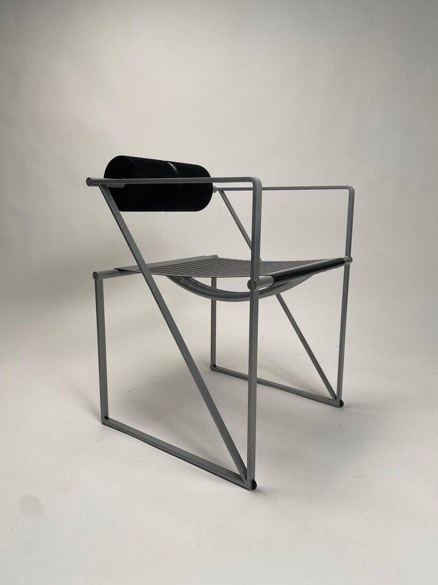 Model 601 Seconda Chairs in Metal attributed to Mario Botta, 1982, Set of 4