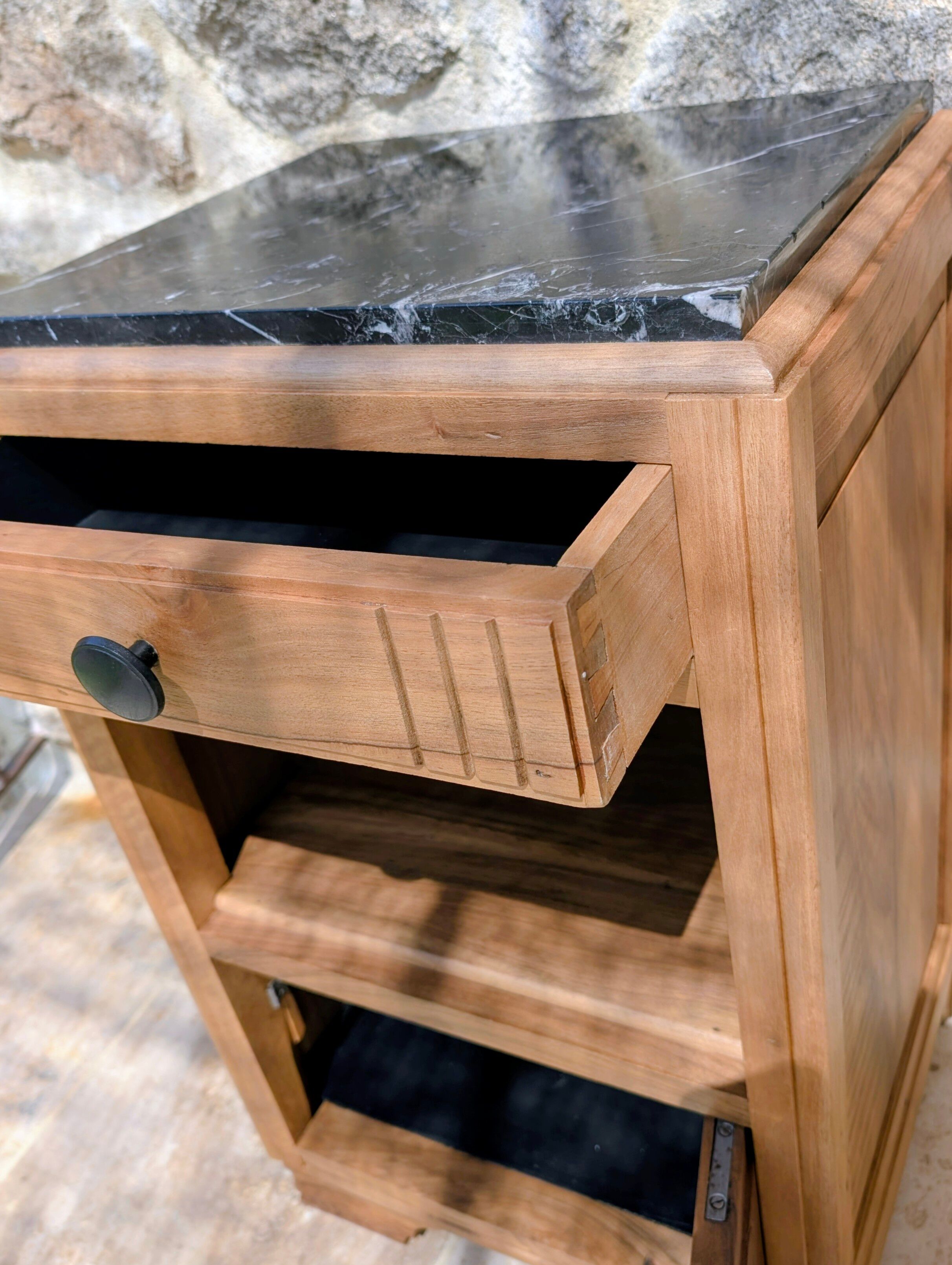 Art Deco Walnut Cabinet Maker Nightstand