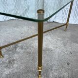 Vintage gold coffee table. Glass top.