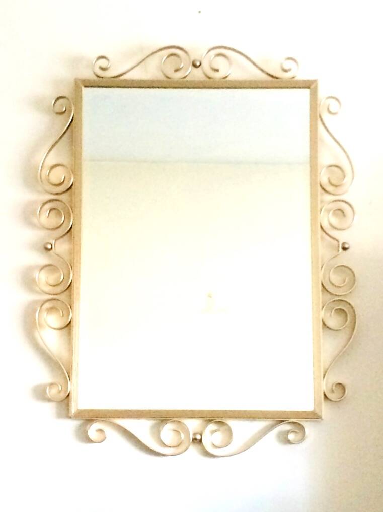 Golden mirror "Hollywood Regency" 50s Vintage (78 x 63.5)