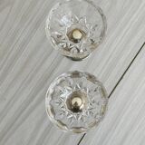 Set of 2 vintage glasses in metal and thick chiseled glass