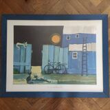 Watercolor Bicycle Cats
