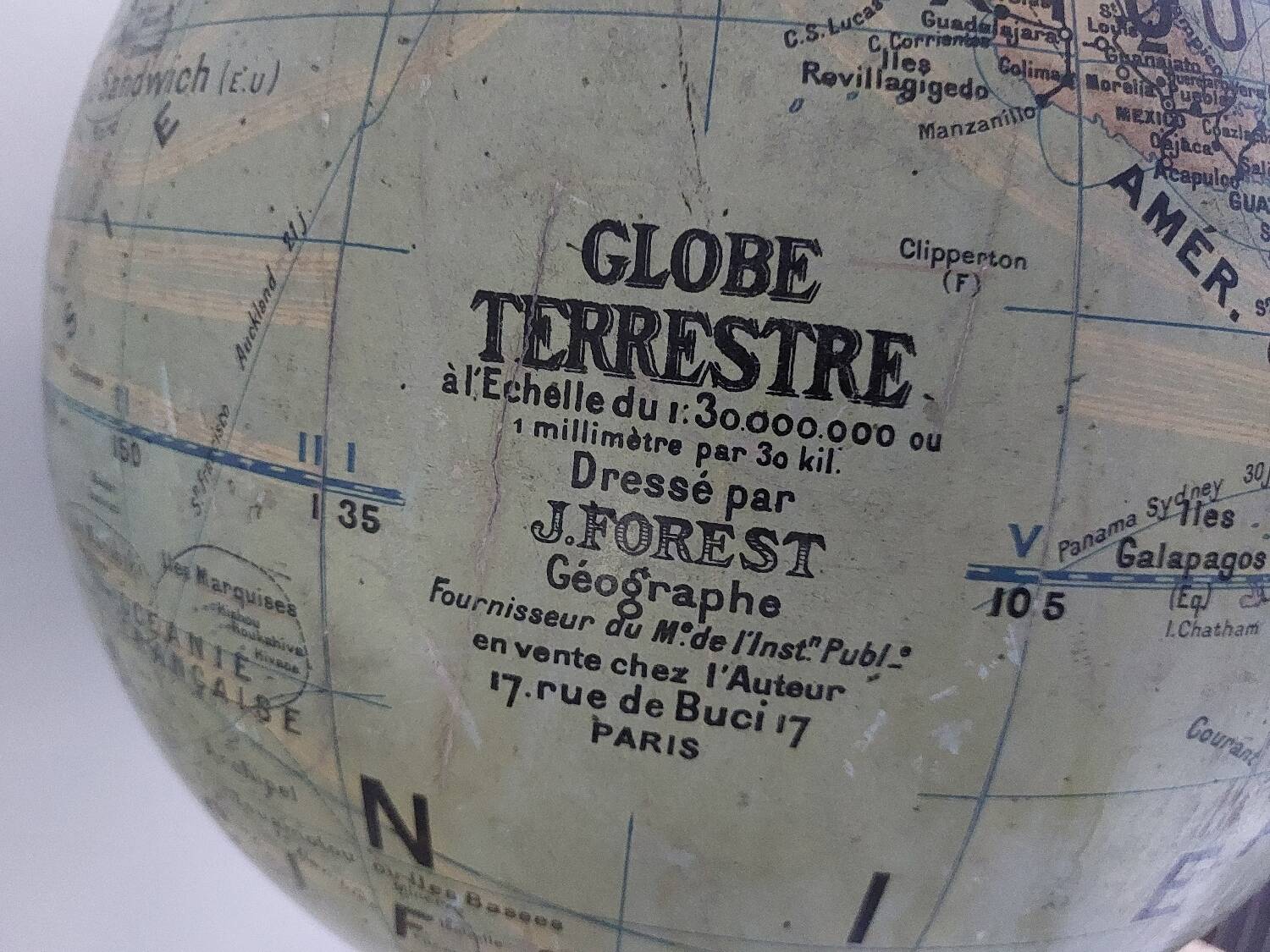 Large terrestrial globe