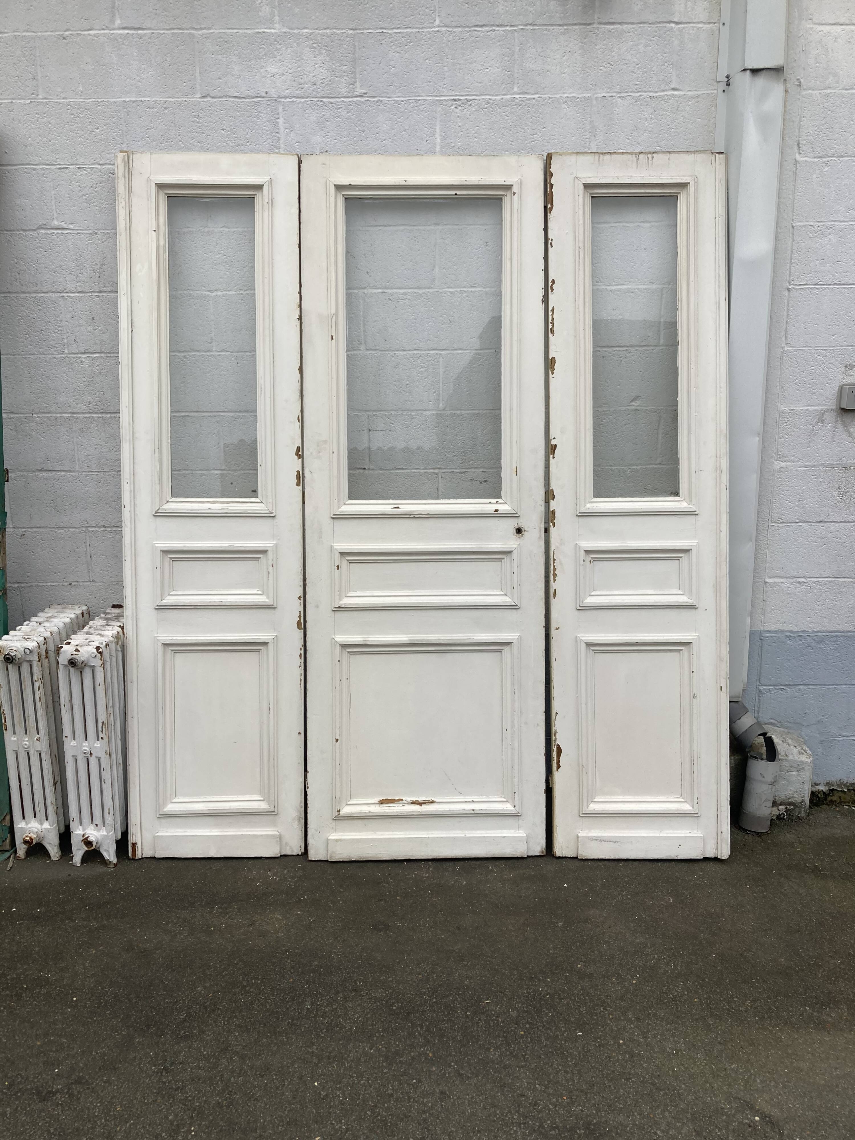 Series of three glass doors