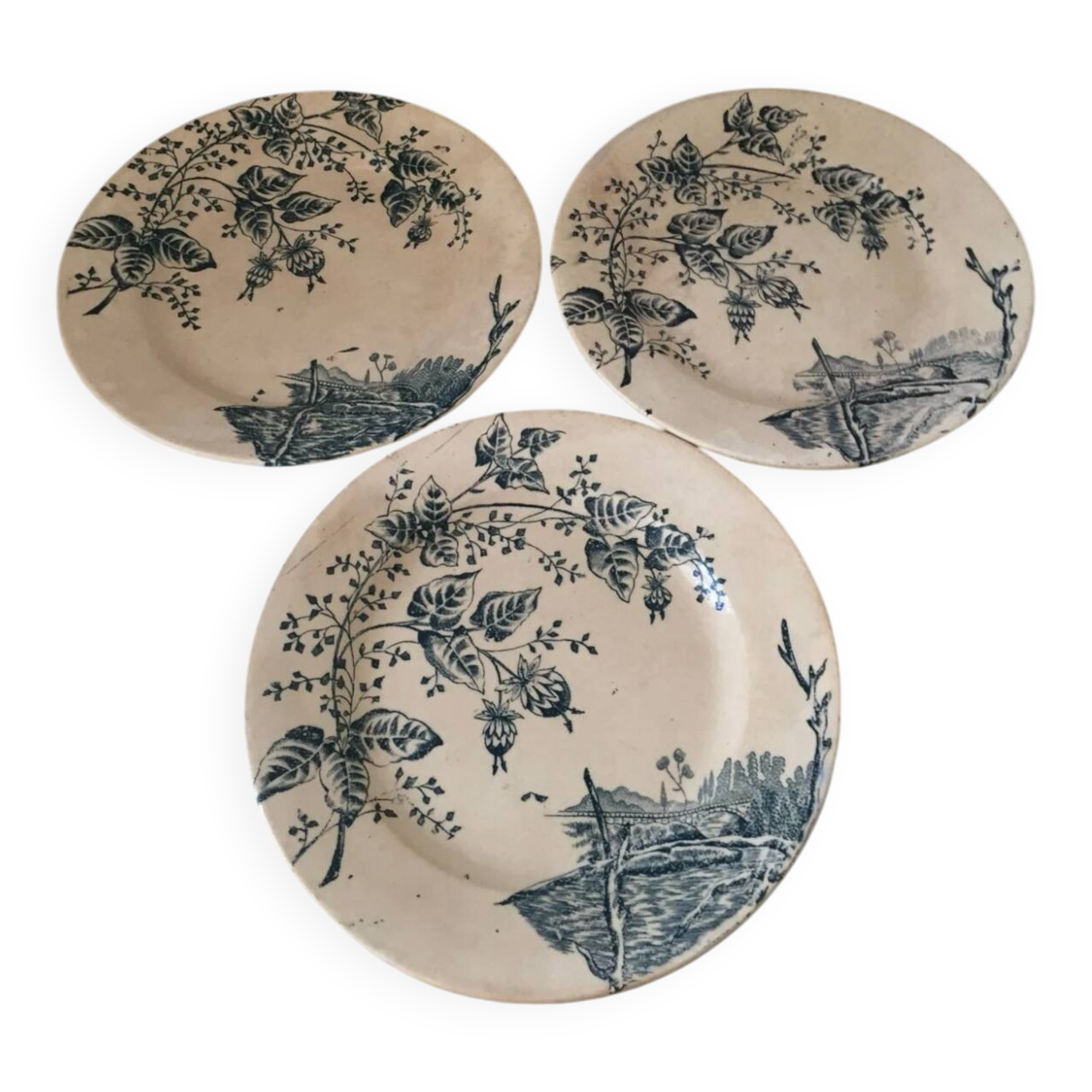 Antique Boutras Iron Earth Plates