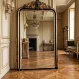 Napoleon III mirror from the 19th century with gold leaf, 190cm H