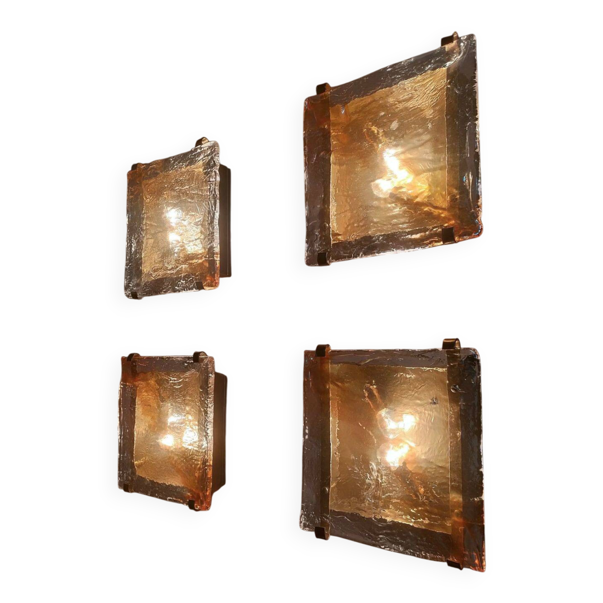 Set of Italian Murano Glass Wall Sconces | 1970s | 6 Available